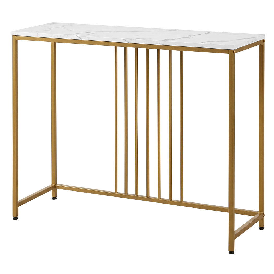 Levede Hallway Table Narrow Console Marble Effect Tabletop Adjustable Foot Pads-2050059016528334848