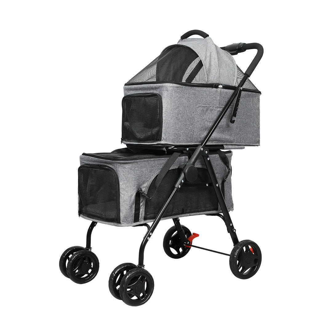 PaWz Two-tier Pet Stroller Double Dog-1864184625820209152
