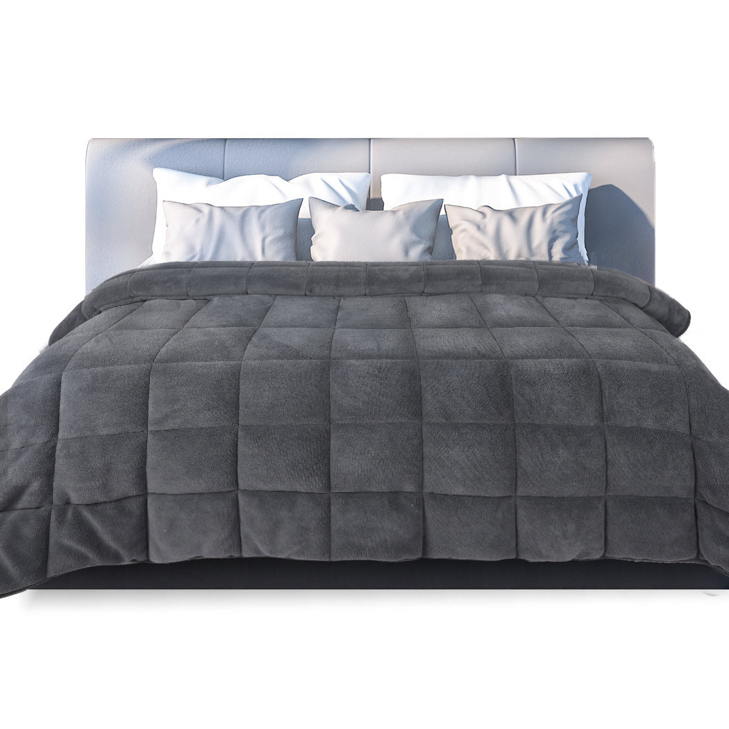 DreamZ Quilt Doona Comforter Blanket Grey King-2006733014155005952
