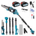 Traderight Mini Chainsaw Pole Saw Brushless 700W 2.49m Adjustable Head Blue-2109799594869854209