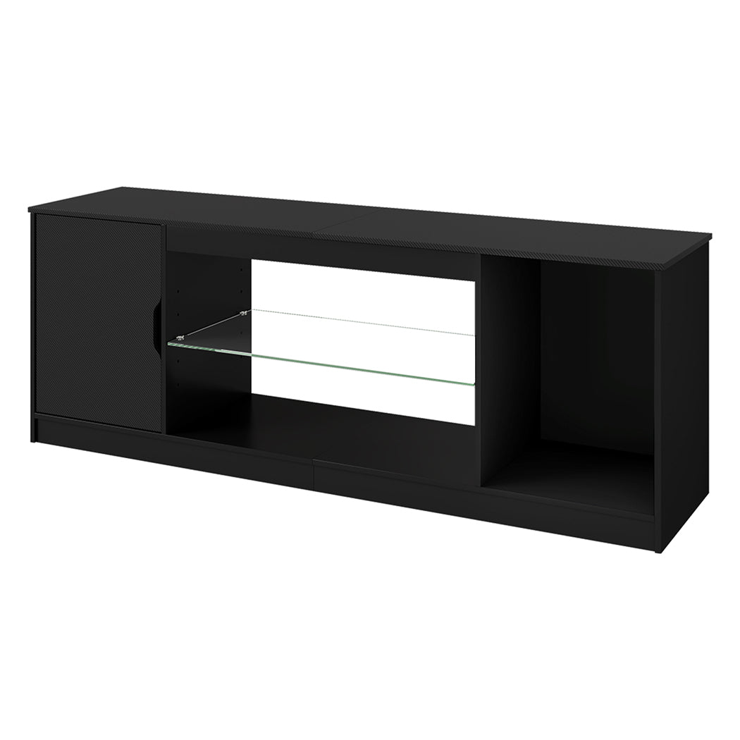 Levede TV Stand Storage with LED 140cm Black-2011971130793005056