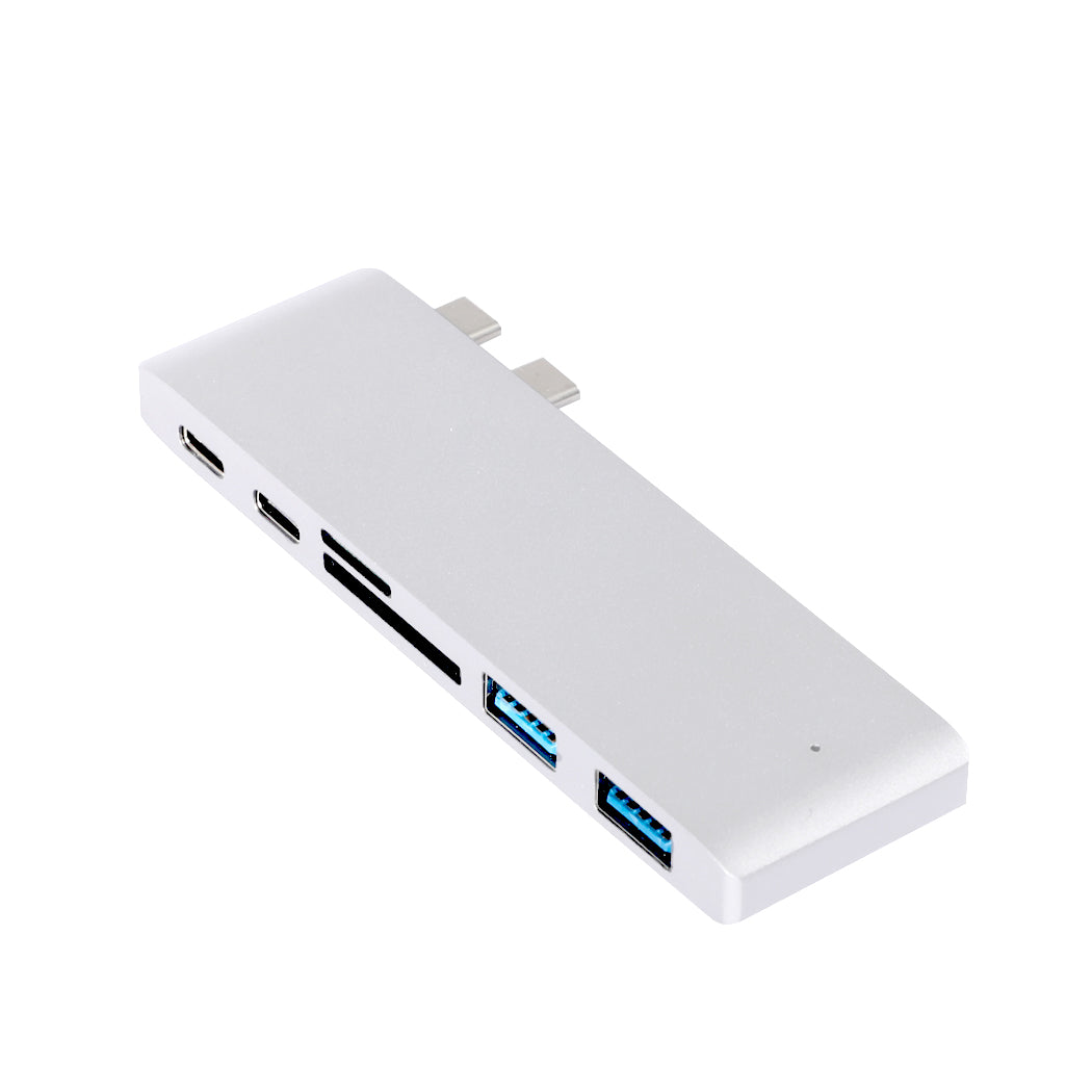 USB 3.0 Type-C HUB 6 Port Powered Adapter Silver-2018816658776395776