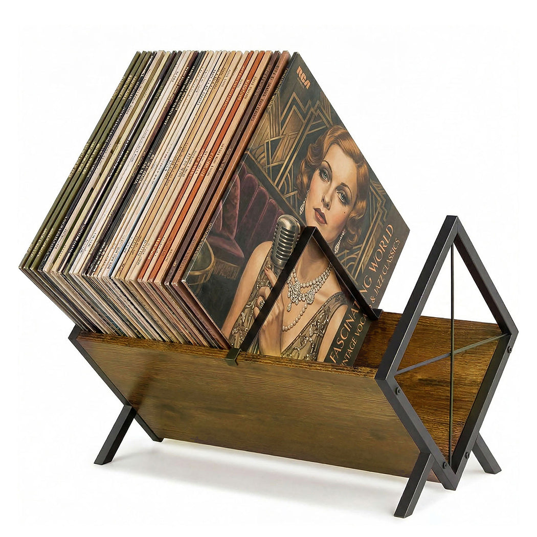 Levede Vinyl Record Storage Rack Display Shelf LP Album Books Holder Adjustable-2050059013638459392