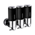 3 Bottles Bathroom Shower Soap Dispenser Black-2018816652975673344