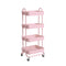 Levede 4 Tiers Kitchen Trolley Cart Pink-2018816727307128832