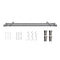 Marlow Silver Double Curtain Rod Steel Pole Pommel Set Extendable Adjustable-1894516738901544960