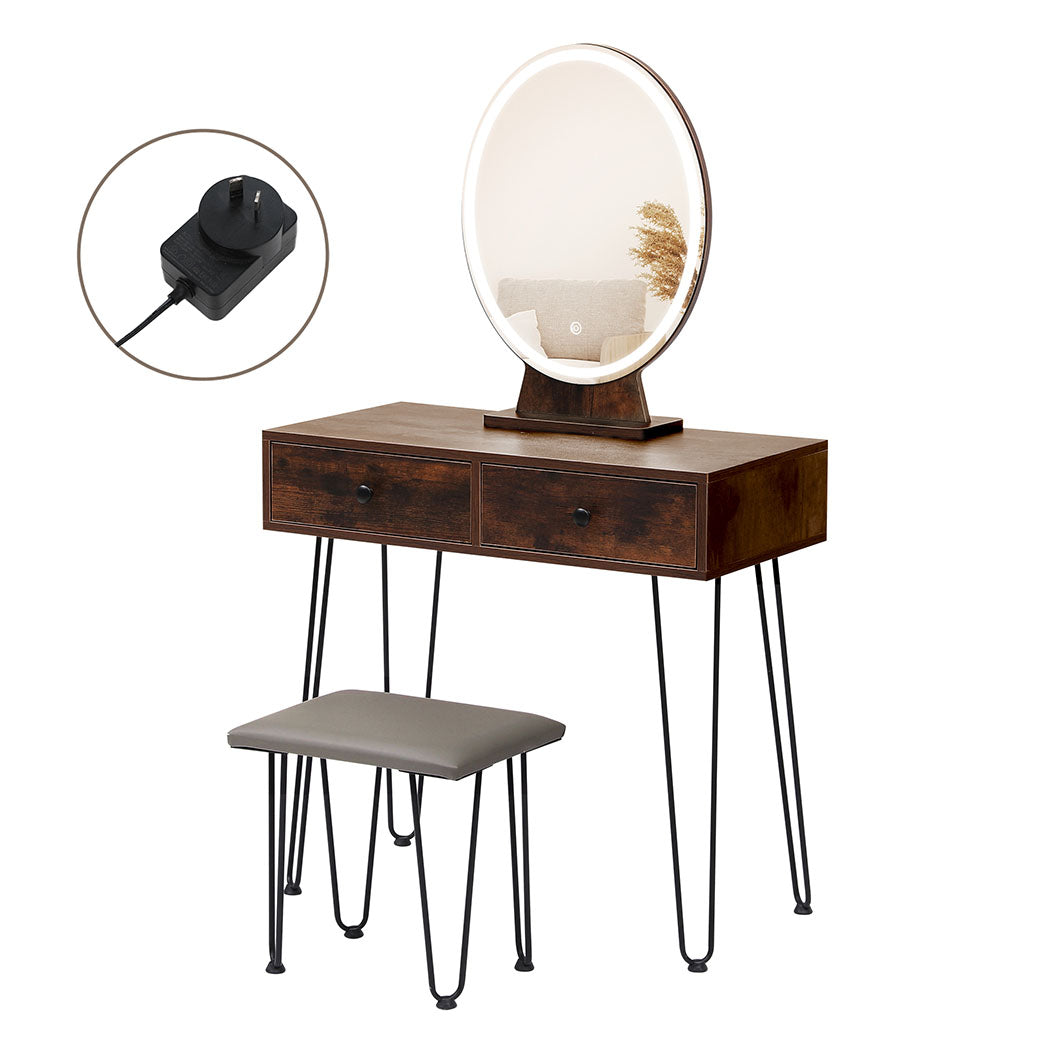 Levede Dressing Table LED Light Strip Brown