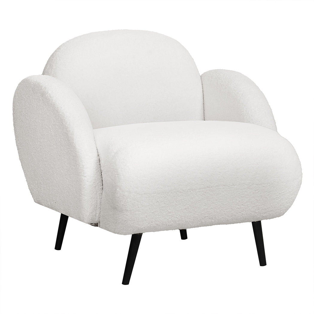 Levede Sofa Chair Fleece Upholstered Single White-1894516737014108160