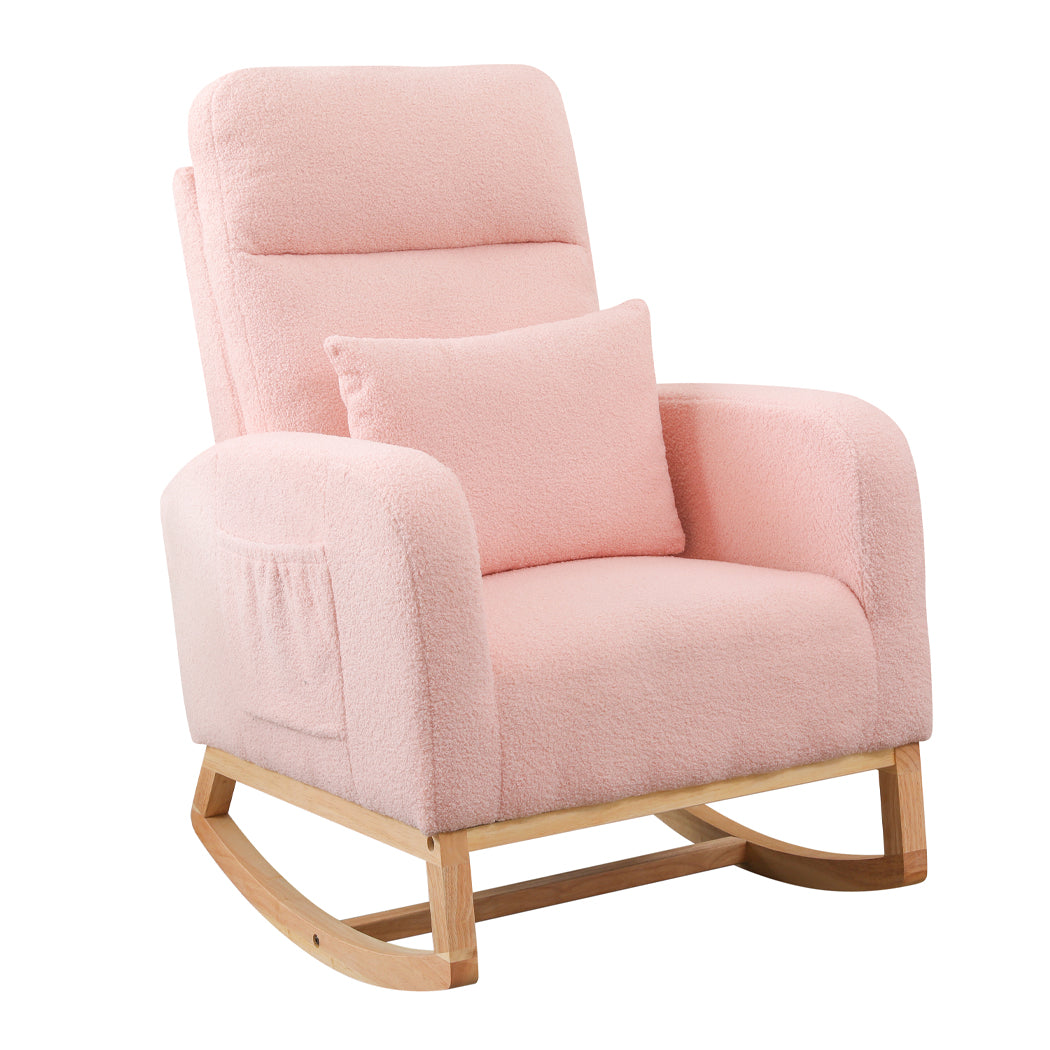 Levede Rocking Chair Ottoman Footrest With Side Pocket-1894516801254068224