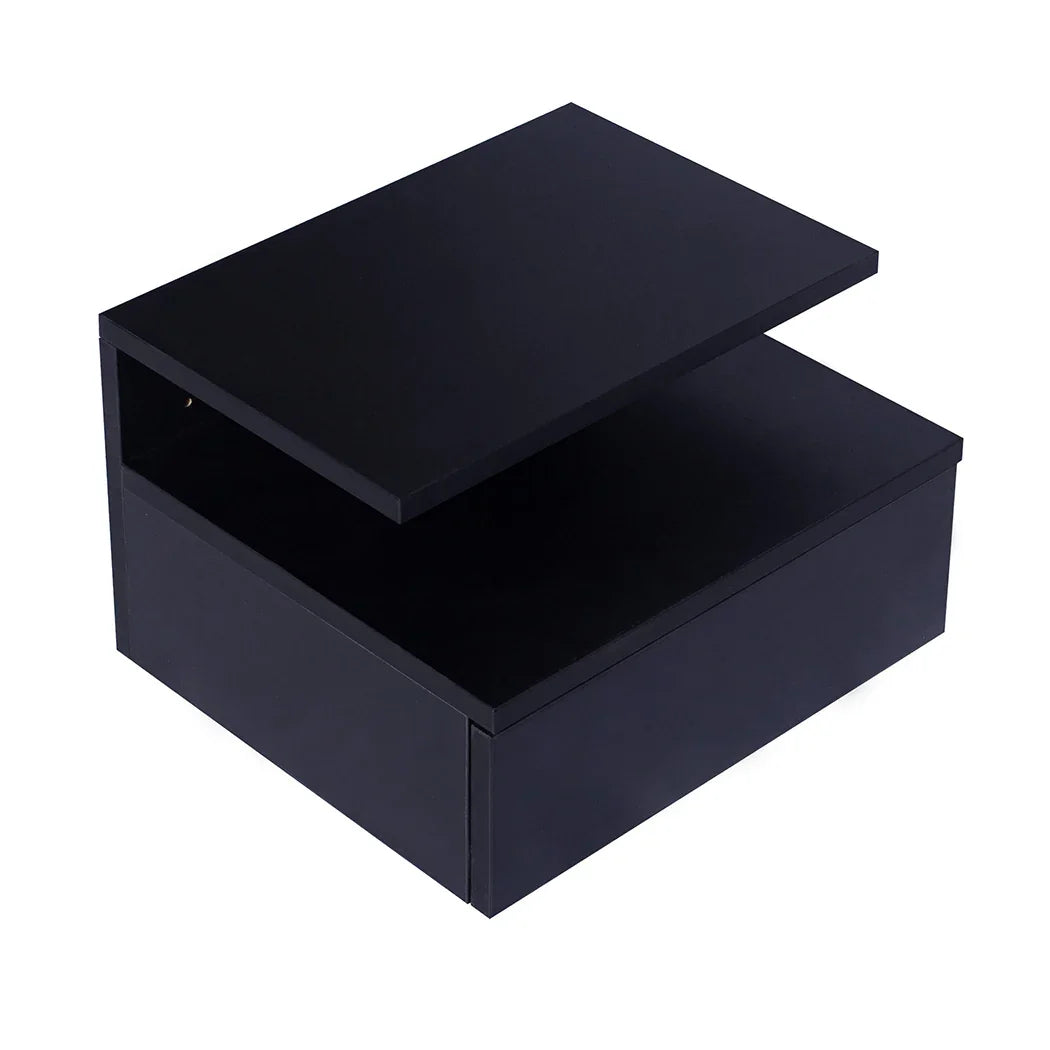 Levede 2x Bedside Tables Side Table Black-2006733164449501184