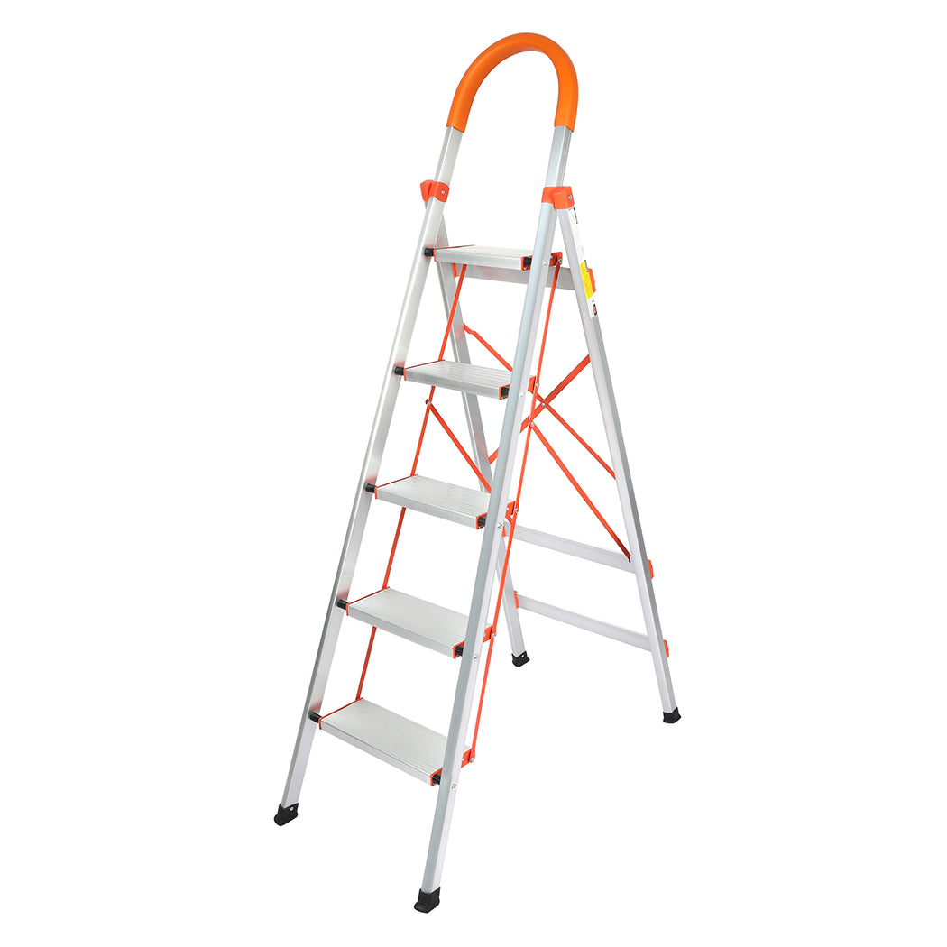 Traderight 5 Step Ladder Folding Aluminium-1886651043337605120