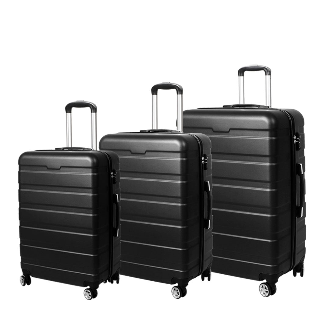 Slimbridge 3PC Luggage sets Suitcase Black-1864184367522385920