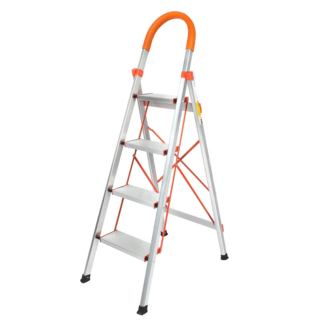 Traderight 4 Step Ladder Folding Aluminium-2029387262730571776