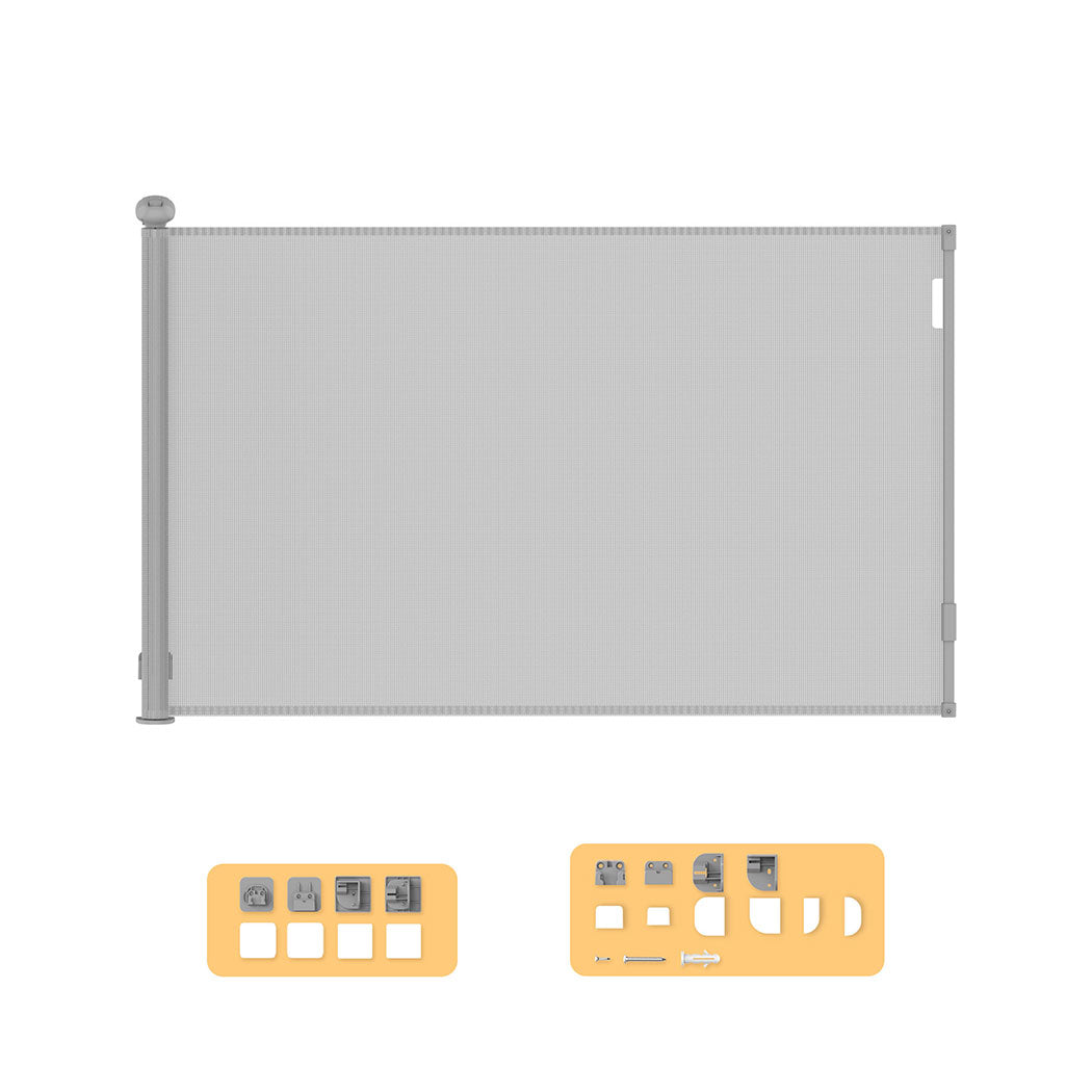 BoPeep Retractable Baby Safety Gates 300cm Grey 300 cm-1910112818594713600