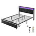 Levede Double Metal Bed Frame LED Lights 2 Drawers-1894516789812006912