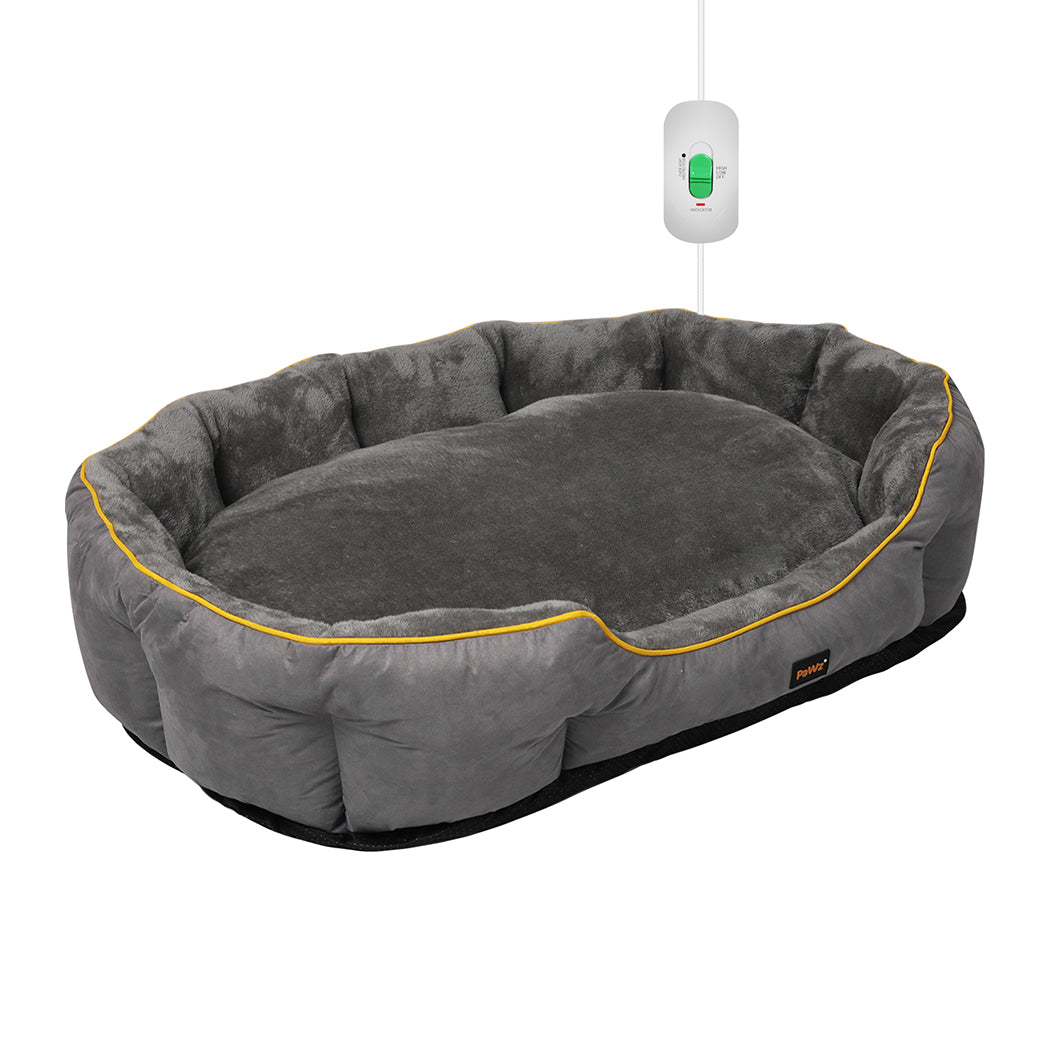 PaWz Electric Pet Heater Bed Heated L Grey Large-2029387226831523840