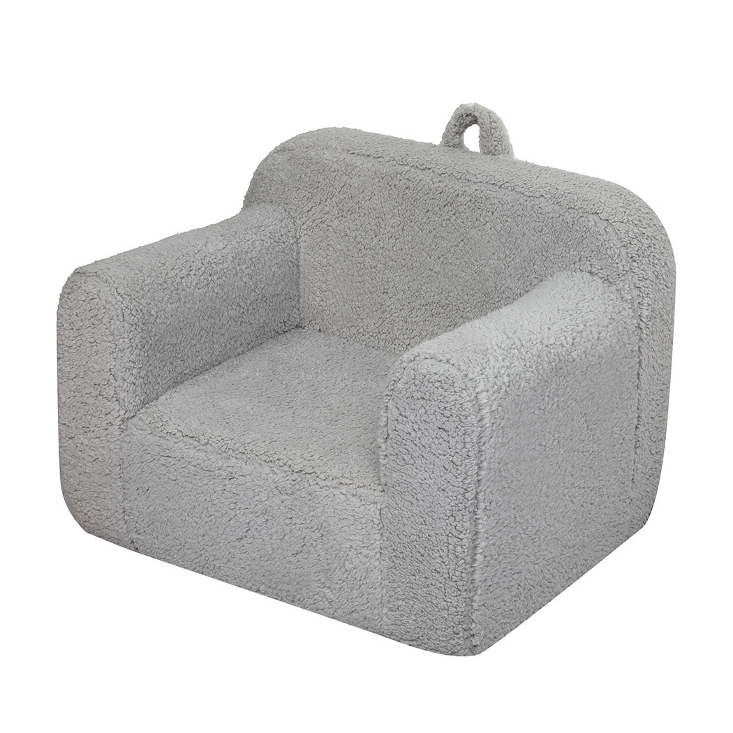 Kids Sofa Thick Comfy Toddler Chair with Handle Removable Cover Grey