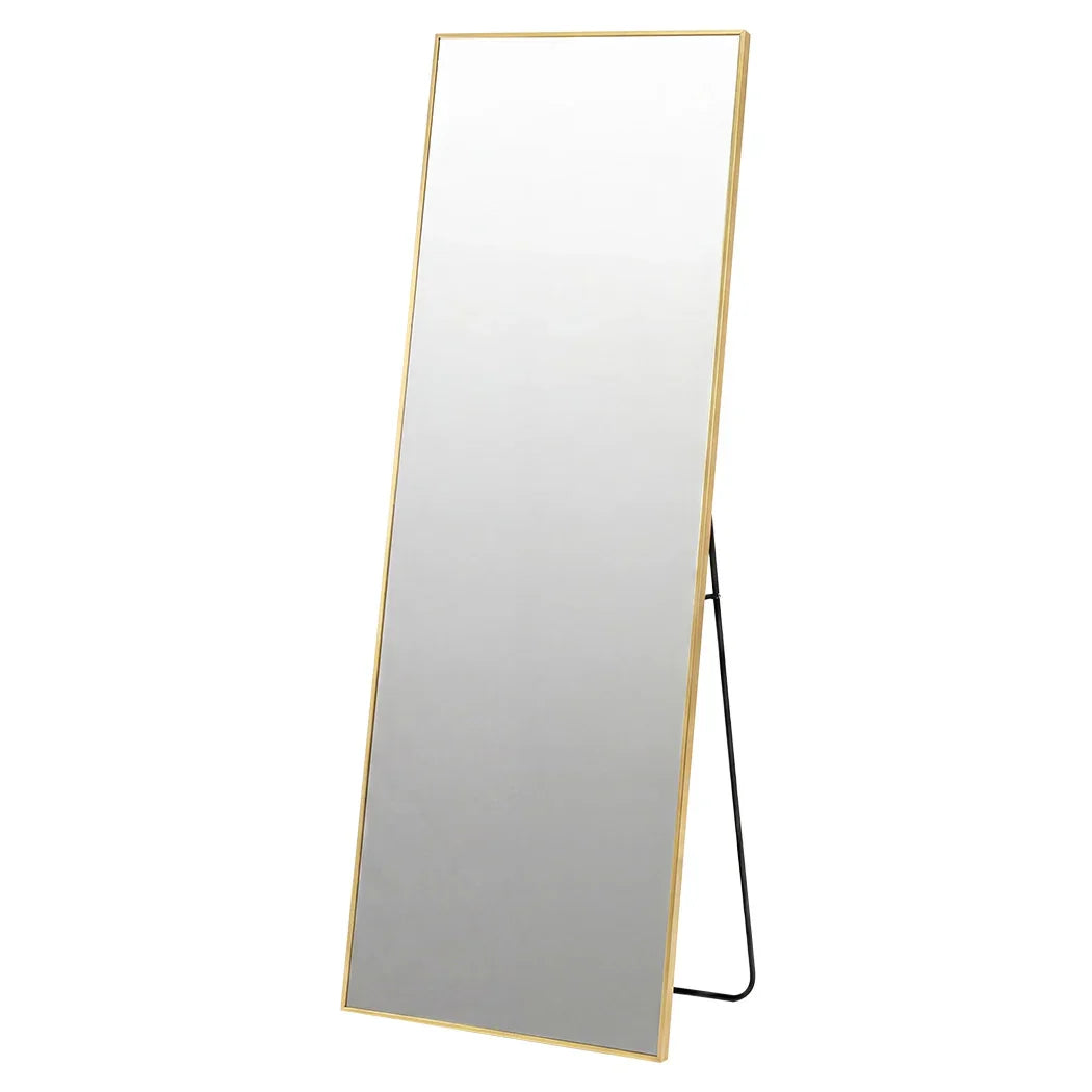 Yezi Rectangular Full Length Mirror 165x60cm Gold Standing Floor Wall Leaning-2050059008483659776