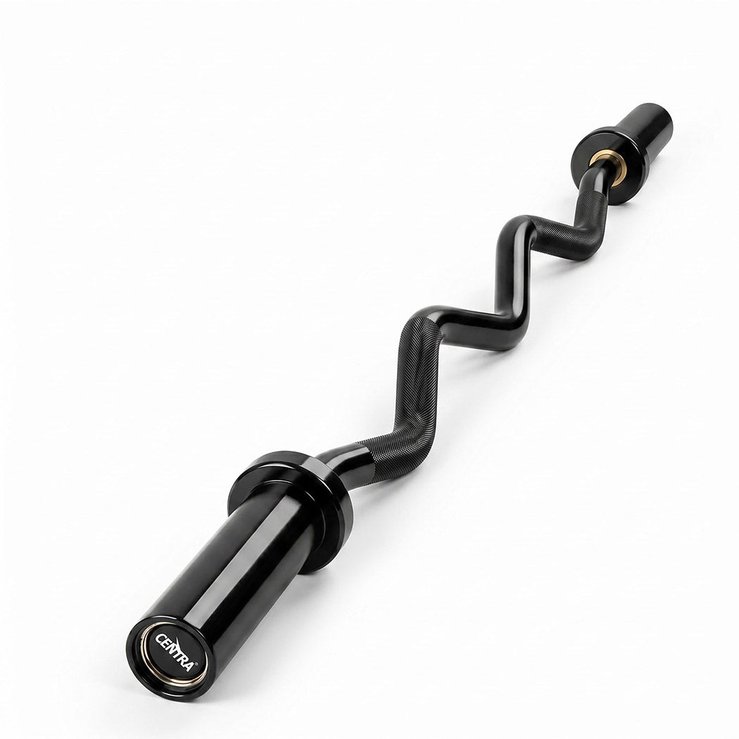 Centra Olympic Barbell Ez Curl Bar W Bar 810lbs Alloy Steel Black-2072893535241244672