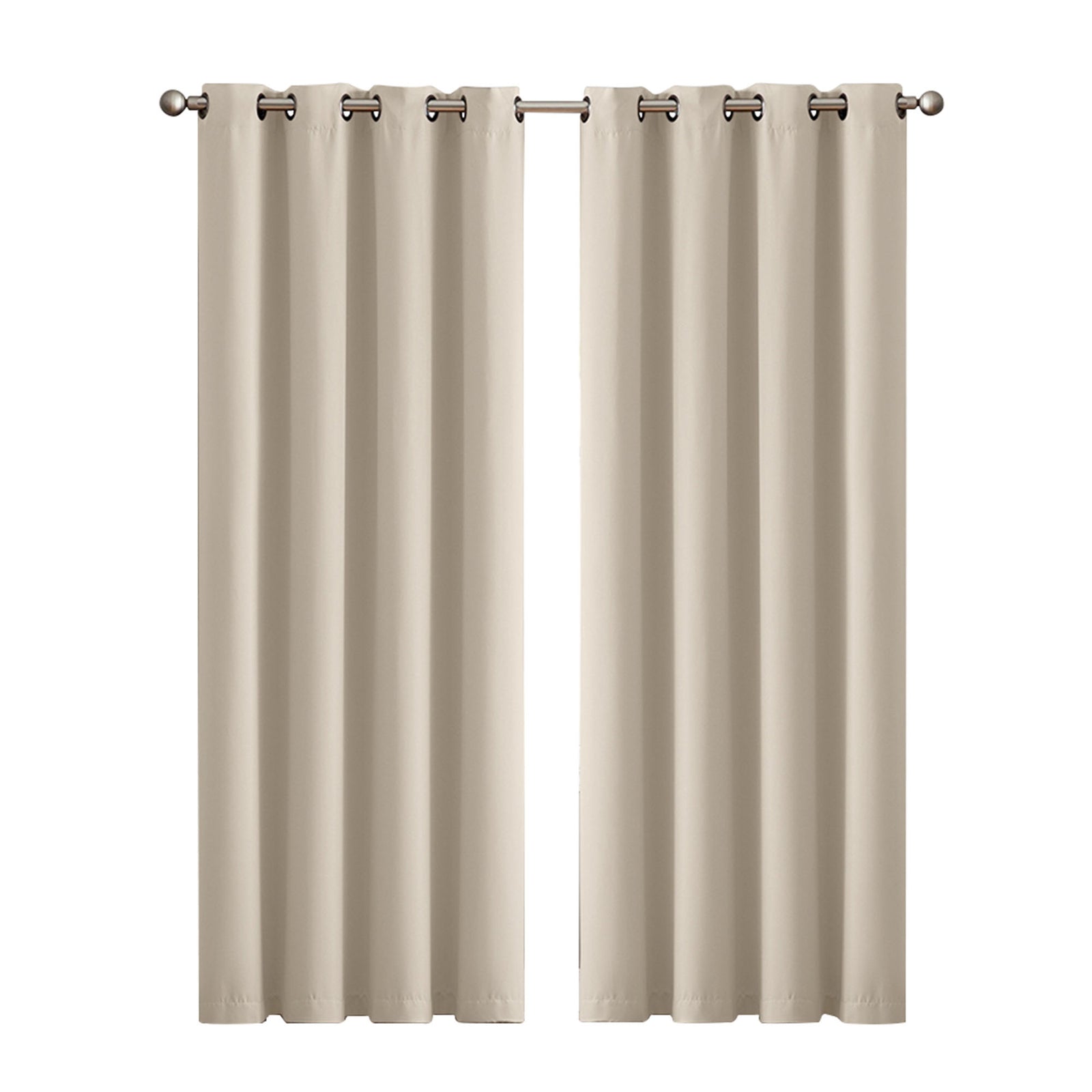 2x Blockout Curtains Panels 3 Layers Beige-1942353377186942976