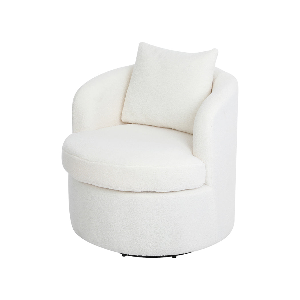Levede Fleece Swivel Chair-1894516730991087616