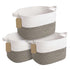 Levede Storage Baskets Laundry Bins 3Pcs Foldable with Handles Cotton Rope Brown-2100035024383512576