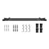 Marlow Black Double Curtain Rod Steel Pole Pommel Set Extendable Adjustable-2018816770139361280