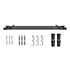 Marlow Black Double Curtain Rod Steel Pole Pommel Set Extendable Adjustable-1894516738750550016
