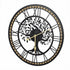 Yezi Wall Clock 40cm Vintage Tree Design Silent Quartz Iron Wood Black-2100034941327904768