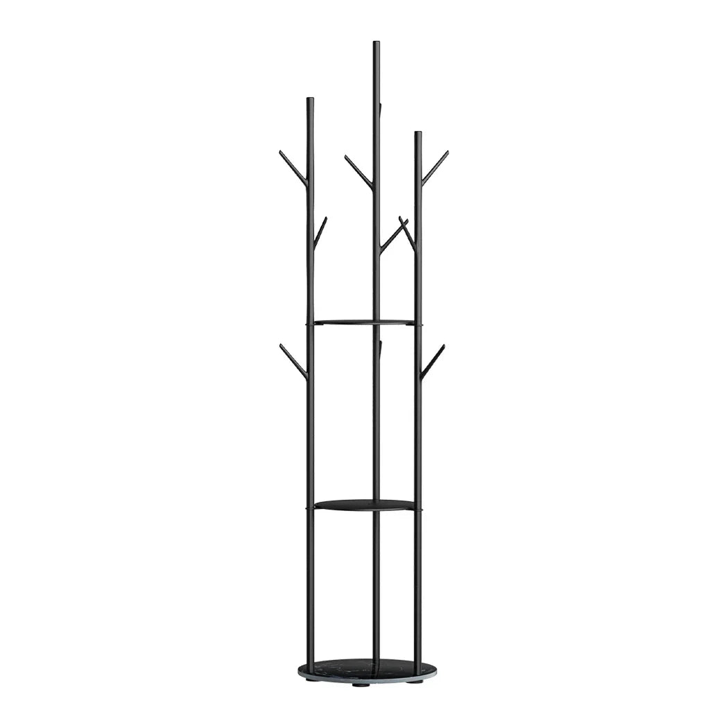 Levede Coat Rack Clothes Stand 8 Hook Organizer Black-2018816848522514432