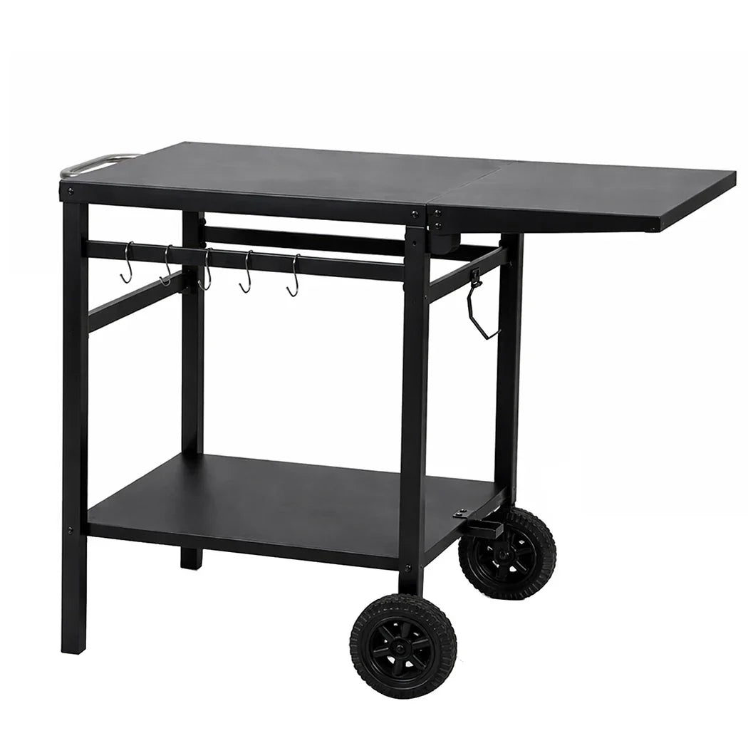 Levede Outdoor Kitchen Cart Mobile Foldable Food Prep BBQ Grill Dining Table-2050059021397921792
