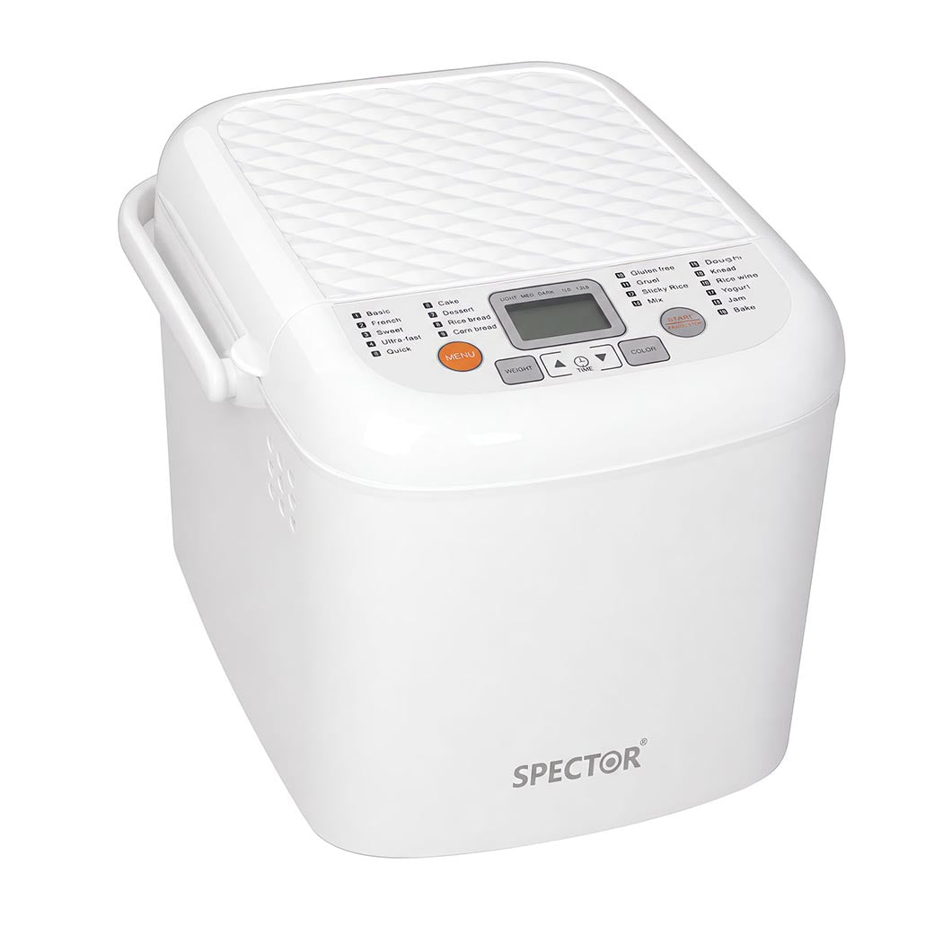 Spector Automatic Bread Machine 19-In-1 500W Quiet Motor 1.2Lb White for Home-2109799588007972865