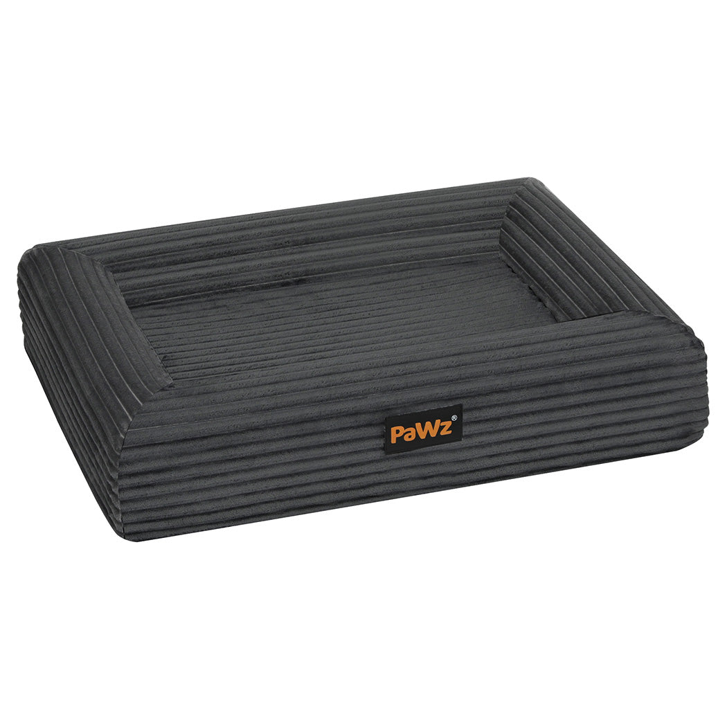 Pawz L Size Orthopedic Dog Bed with Corduroy Removable Cover Waterproof Washable Grey-2065254248601489408