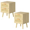 Levede 2x Bedside Tables Set Wooden Side Table Nigntstand Bedroom Rattan Drawers-2050056763503415296
