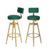 Levede 1x Bar Stools Velvet Kitchen Green-2018816867321384960