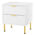 Levede Bedside Table with 2 Drawers White Metal Legs-2029387202869465088