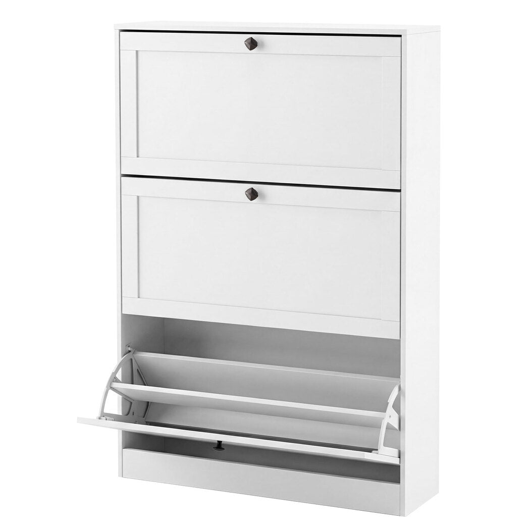 Levede Shoe Cabinet 3 Flip Drawers Adjustable Shelf Shoe Organiser Storage Rack-2050059010387873792