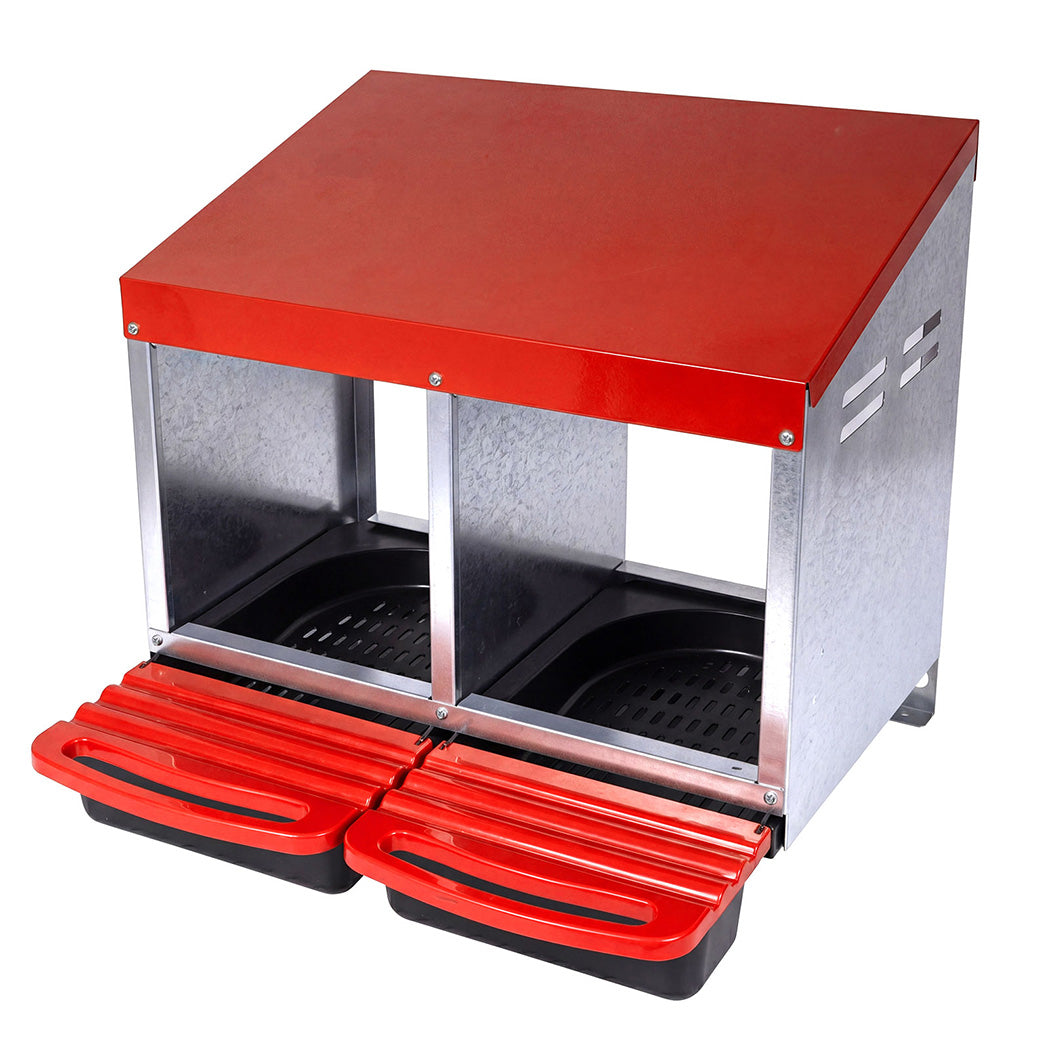 Pawz Chicken Nesting Boxes 2 Hole for Rolling Egg Collectio Inside Outside-2061251867299680256