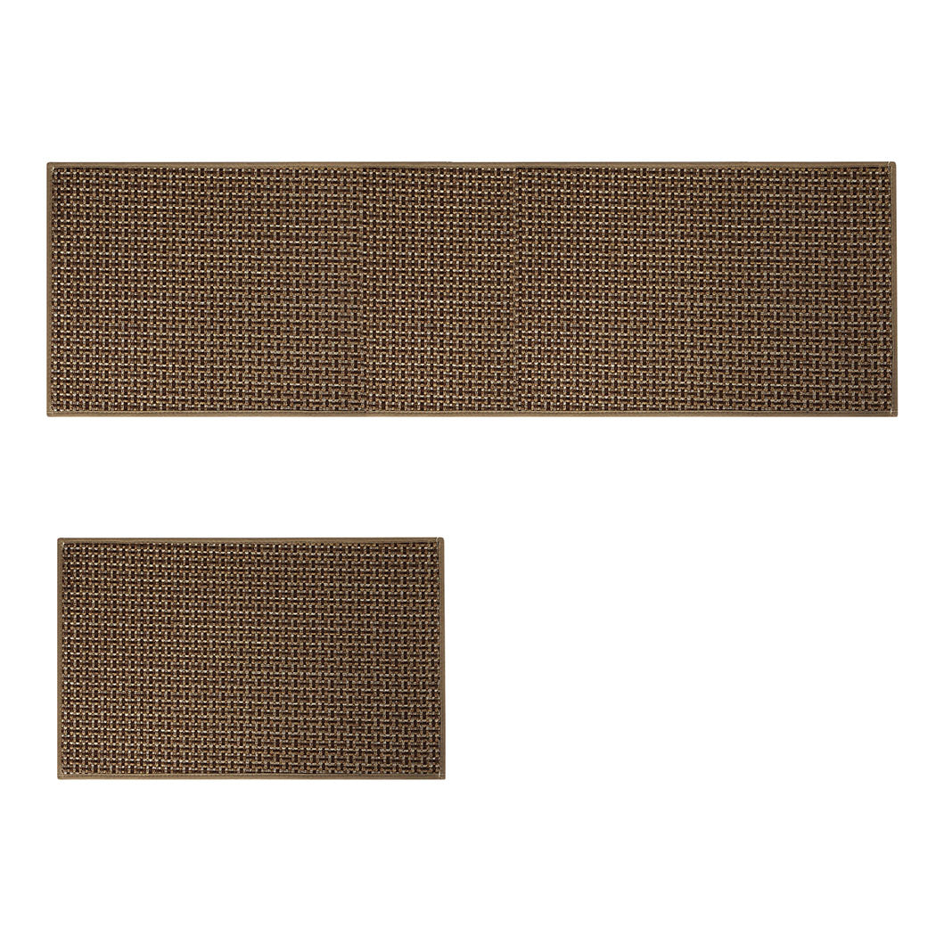 Marlow Kitchen Rug 2PCS Woven Non Slip Absorbent Brown-1894516802025820160