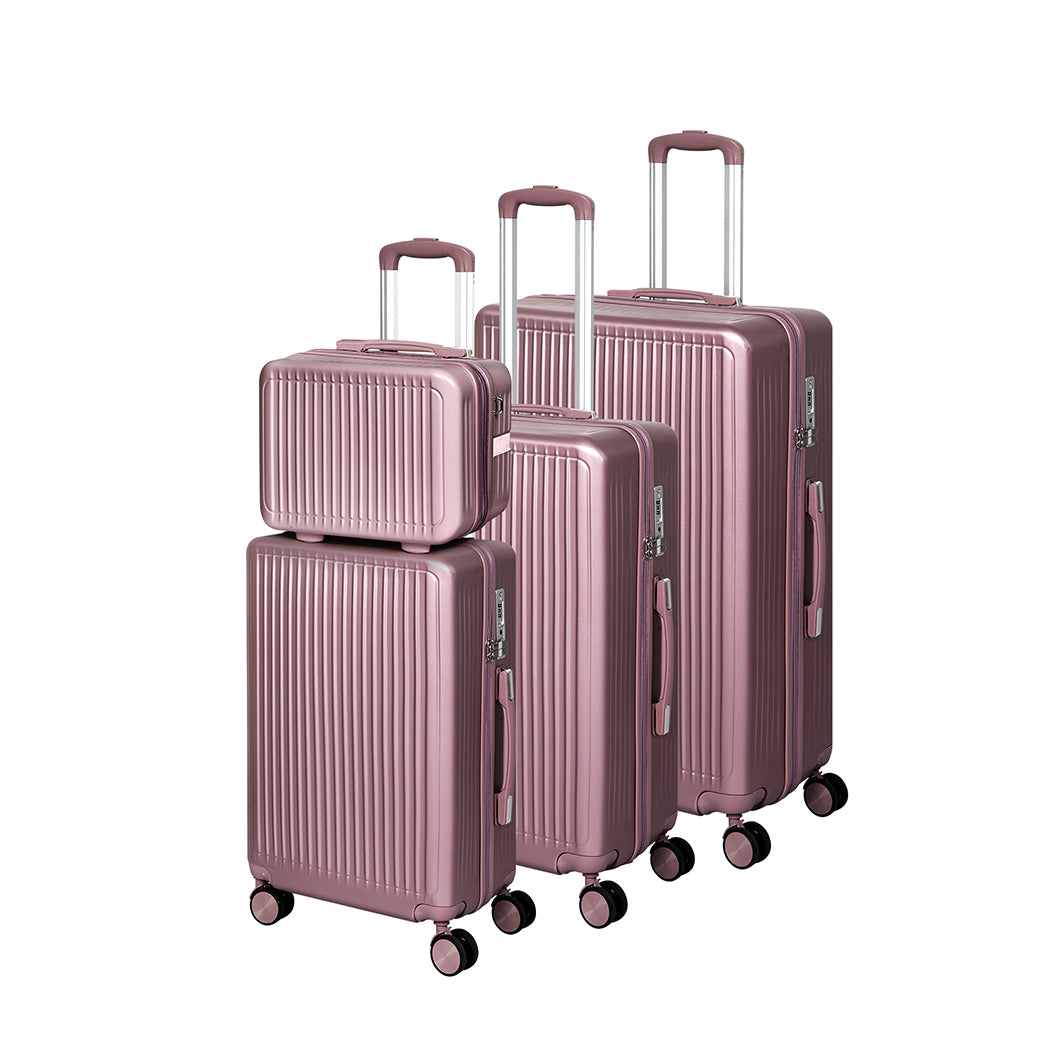 Slimbridge Luggage Suitcase Trolley Rose gold 4pc 14"+20"+24"+28"-2006733068051812352