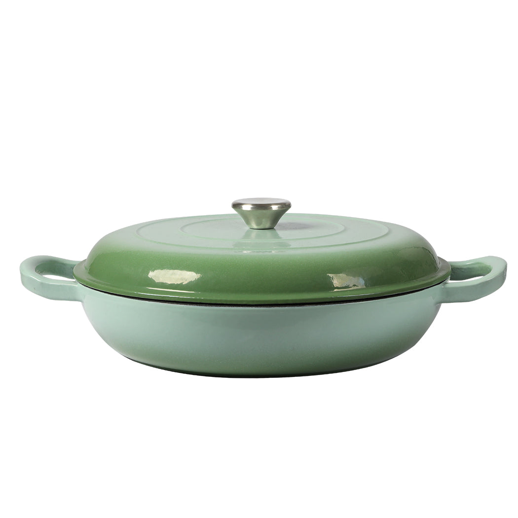 TOQUE 3.5L Enamel Dutch Oven Pan in Green Colour-1864184348740292608