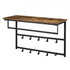 Levede Floating Shelves 10kg Wall Shelf Hooks Coat Rack Metal Wood Black-2100034943223730176