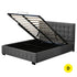 Levede Gas Lift Bed Frame Fabric Base Double Dark Grey-2006733222381228032