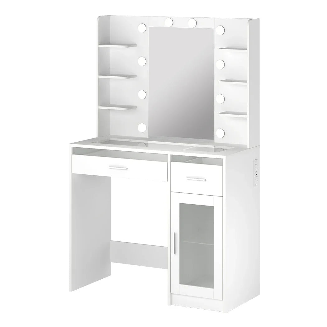 Levede Vanity Desk Makeup Mirror Storage Dressing Table-2050056809774977024