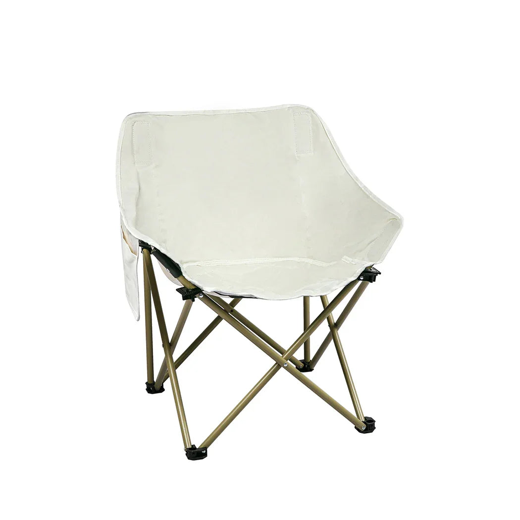 Levede Folding Camping Moon Chair Lightweight Beige-2018816695149400064