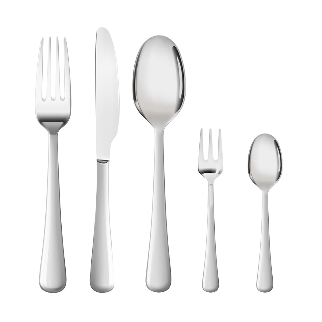 TOQUE Cutlery Set Stainless Steel 30PCS Silver-1864184347595247616