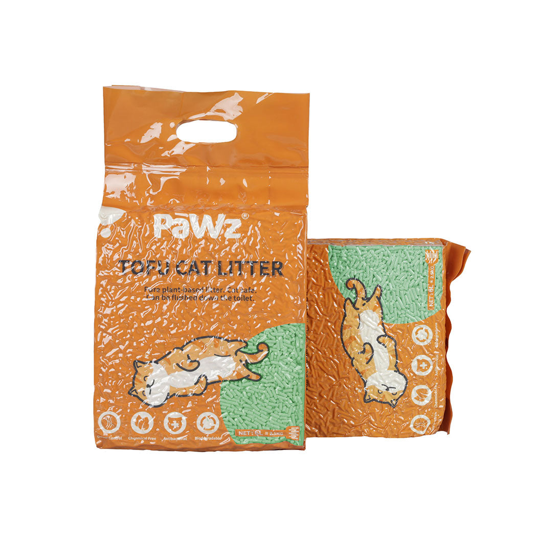 PaWz 2.5kg Tofu Cat Litter Clumping Green Tea x2