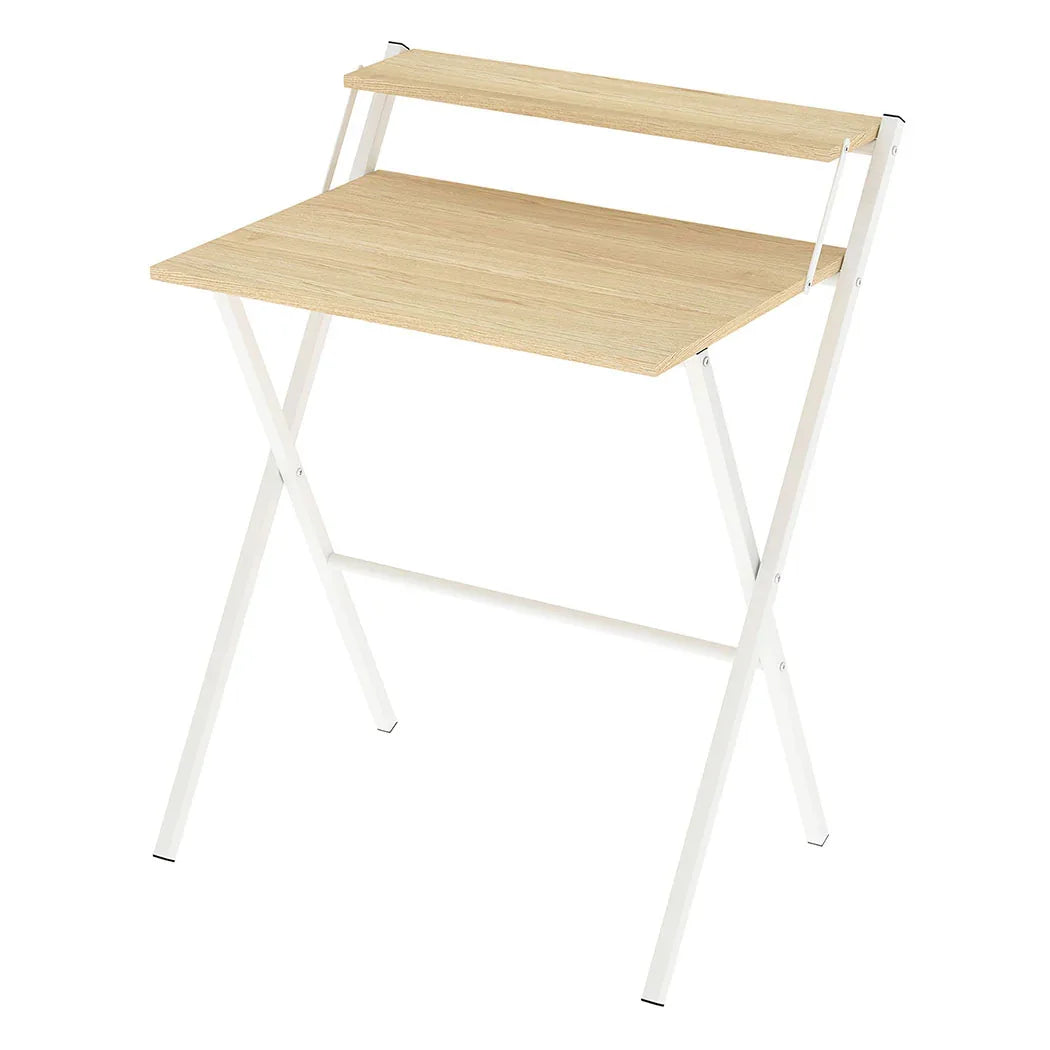 Levede Foldable Computer Desk Office Study Desk Oak-2050056911830781952