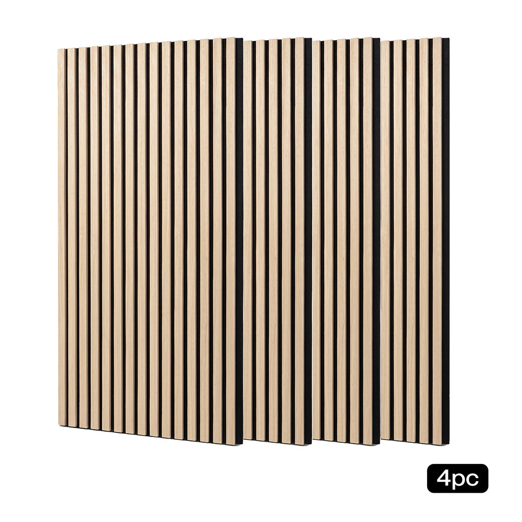 Levede Acoustic Wall Panels 4pc NRC>0.7 120 x 60cm for Interior Wall Decor Oak-2100035037213888512