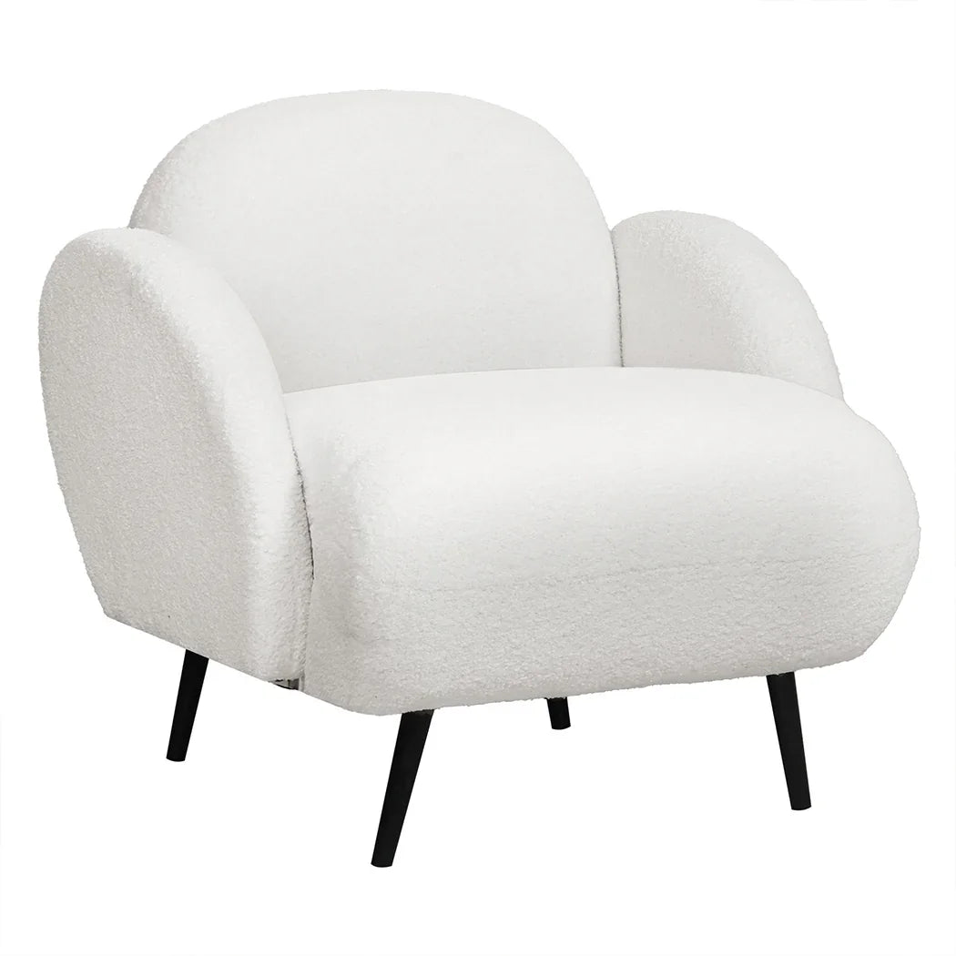 Levede Sofa Chair Fleece Upholstered Single White-2006732843727851520